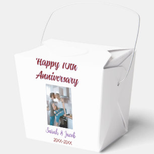 Zum 10. Jubiläum Foto Hochzeitspaar Name d Geschenkschachtel