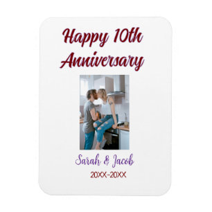 Zum 10. Jubiläum Foto Hochzeitspaar Name d Magnet