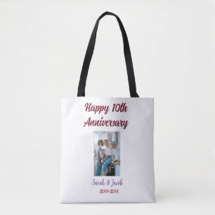 Zum 10. Jubiläum Foto Hochzeitspaar Name d Tasche