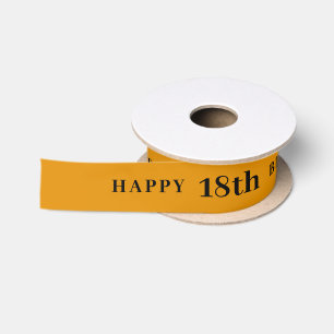 Zum 18. Geburtstag   Farbe Gelb Satinband