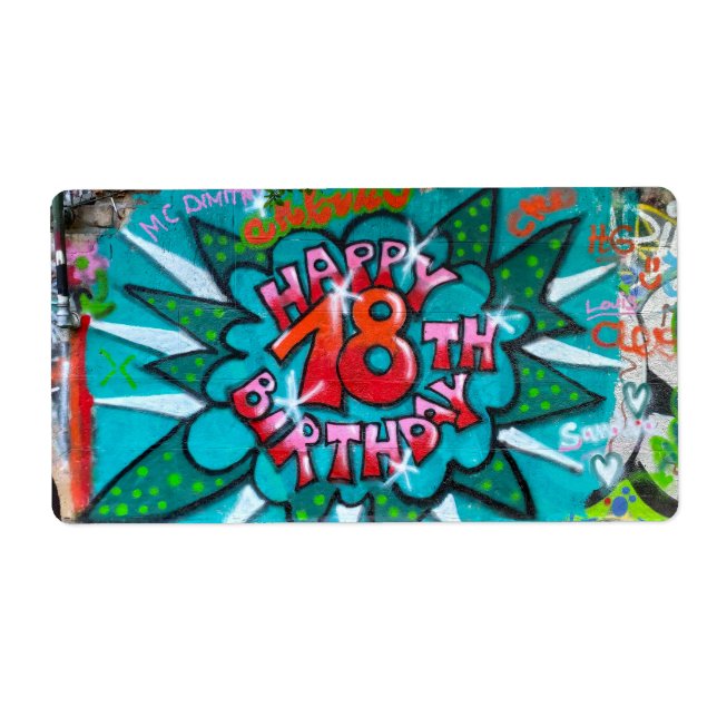 Zum 18. Geburtstag Graffiti (Vorne)