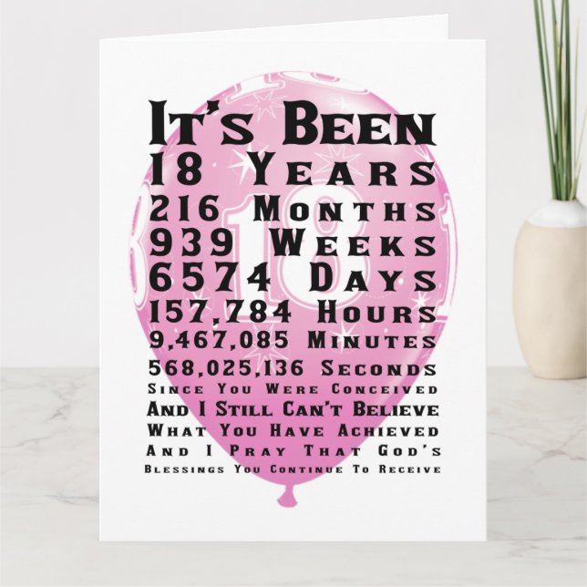 Zum 18. Geburtstag Karte (Vorderseite)