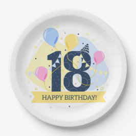 Zum 18. Geburtstag Pappteller