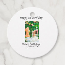 Zum 1. Geburtstag Foto schlicht und elegant Geschenkanhänger