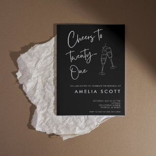 Zum 21. Geburtstag des 21. Black Silver Einladung