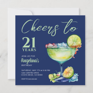 Zum 21. Geburtstag Margarita Einladung