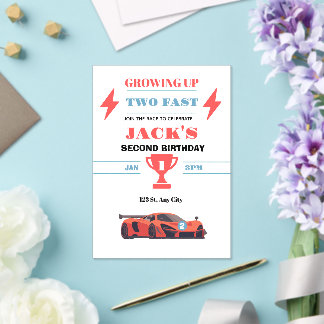 Zum 2. Geburtstag Einladung 'Growing Up Two Fast'