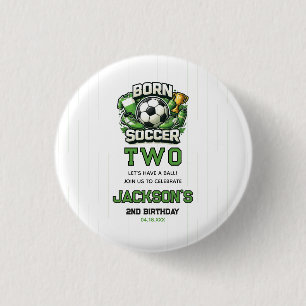 Zum 2. Geburtstag Fußball Sport Thema Junge Gebore Button