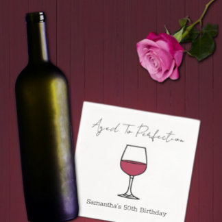Zum 50. Geburtstag vollkommener Wein Serviette