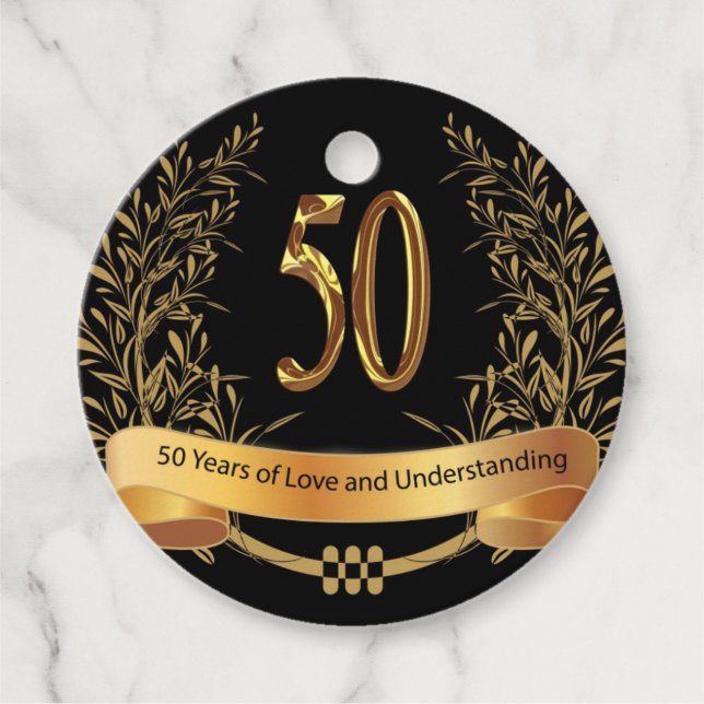 Zum 50. Hochzeitstag Geschenkanhänger (Vorderseite)