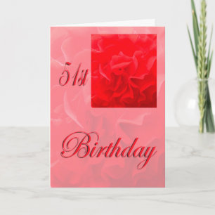 Zum 51. Geburtstag Dianthus Red Blume Karte