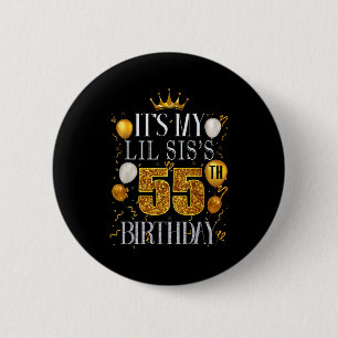Zum 55. Geburtstag meiner kleinen Schwester Herzli Button