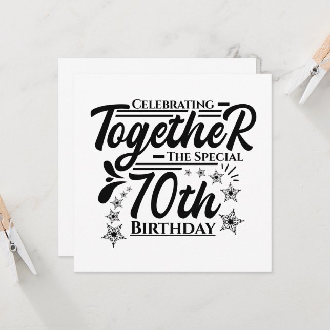 zum 70. Geburtstag Einladung (Vorderseite/Rückseite Beispiel)