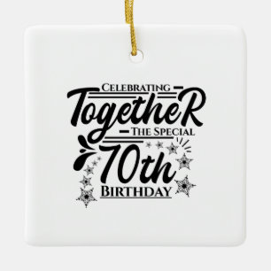 zum 70. Geburtstag Keramikornament