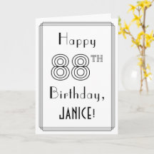 Zum 88. Geburtstag, Art-Déco-Stil mit Individuelle