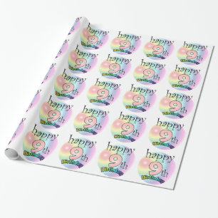Zum 9. Geburtstag (Rose) Geschenkpapier