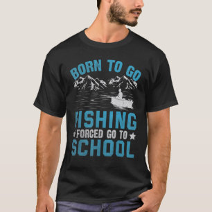 Zum Angeln geboren Bass Fisch Angler Kinder Junge T-Shirt