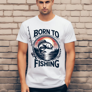 Zum Angeln geboren T-Shirt
