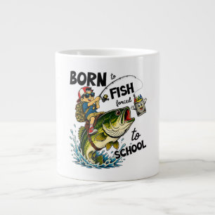 Zum Angeln geboren, zum Schulbesuch gezwungen Jumbo-Tasse