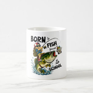 Zum Angeln geboren, zum Schulbesuch gezwungen Kaffeetasse