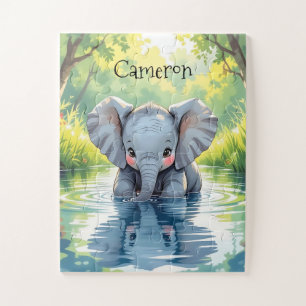 Zum Anpassen: Süßes Baby-Elefant und Spiegelbild