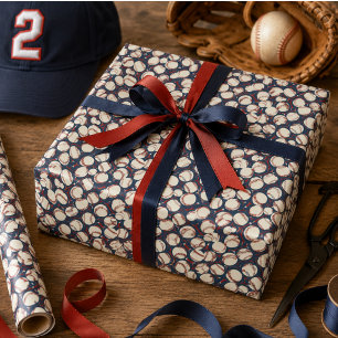 Zum Baseball Geboren Sportthema Junge 2. Geburts Geschenkpapier