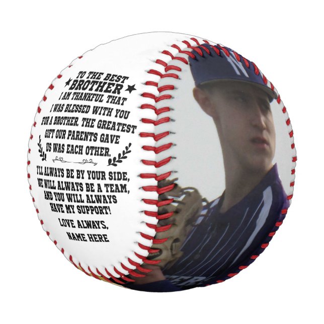 Zum besten Bruder von Schwester oder Bruder & Foto Baseball (Schrägansicht)