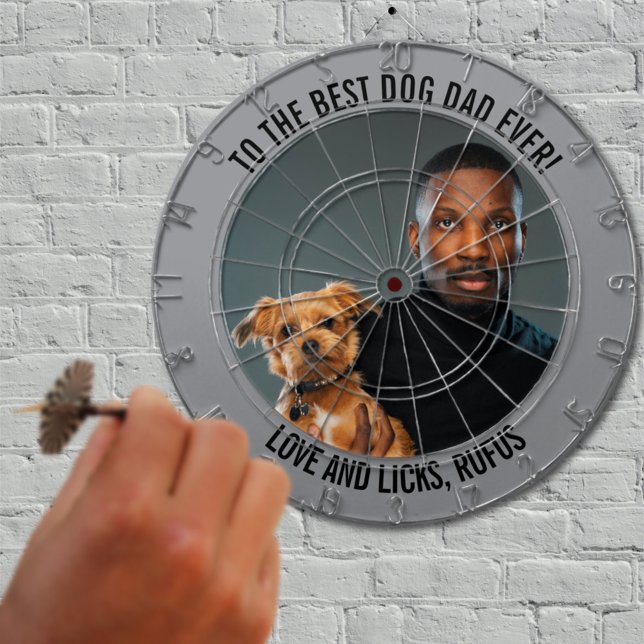 Zum besten Hund-Vater je benutzerdefiniertes Foto  Dartscheibe (Von Creator hochgeladen)