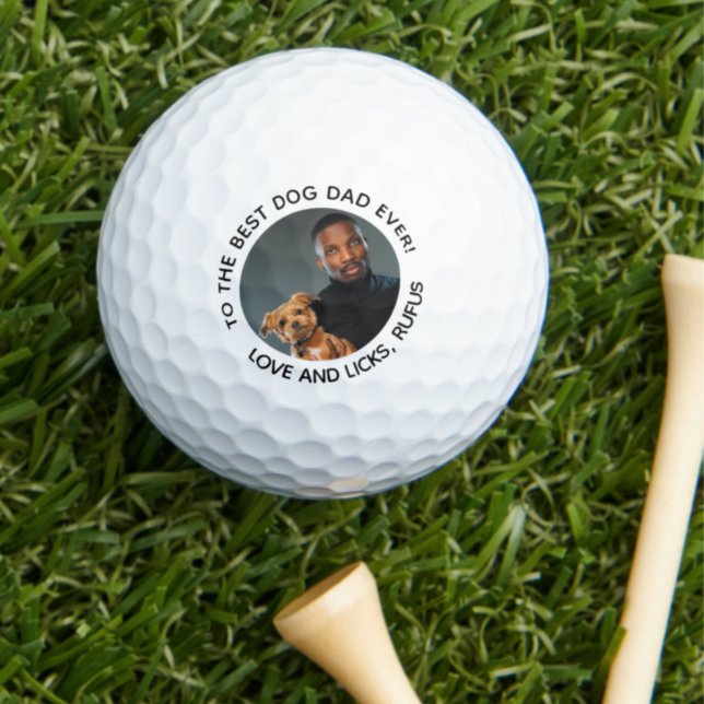 Zum besten Hund-Vater je benutzerdefiniertes Foto  Golfball (Von Creator hochgeladen)