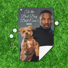 Zum besten Hund-Vater je benutzerdefiniertes Foto Golfhandtuch