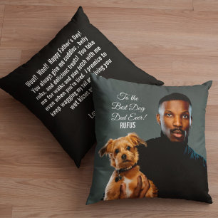 Zum besten Hund-Vater je benutzerdefiniertes Foto Kissen