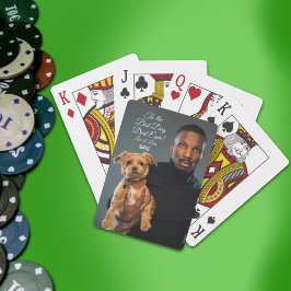 Zum besten Hund-Vater je benutzerdefiniertes Foto Spielkarten