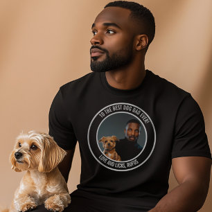 Zum besten Hund-Vater je benutzerdefiniertes Foto  T-Shirt