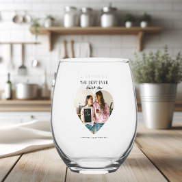 Zum besten jemals Mama Foto Herz Weinglas Ohne Stiel