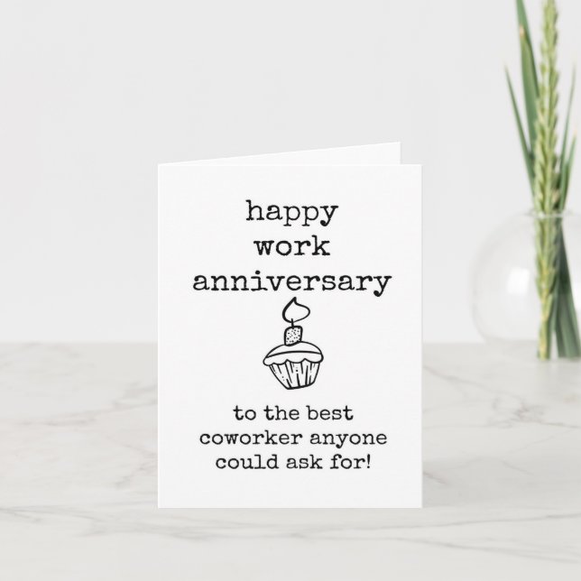 Zum besten Kollegen, Happy Work Anniversary Card Karte (Vorderseite)