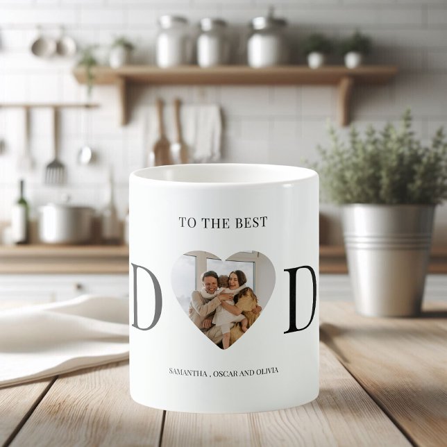 Zum besten Vater Personalisiertes Herz Foto Kaffeetasse (Von Creator hochgeladen)