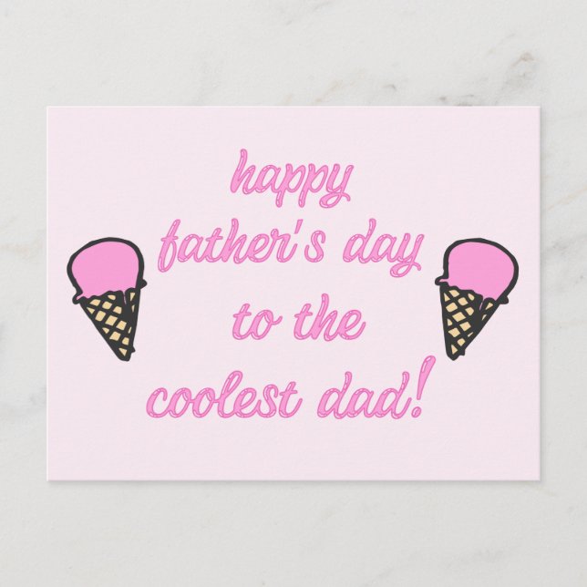 Zum coolststen Vater - Niedlicher Eiscreme-Vater-T Postkarte (Vorderseite)