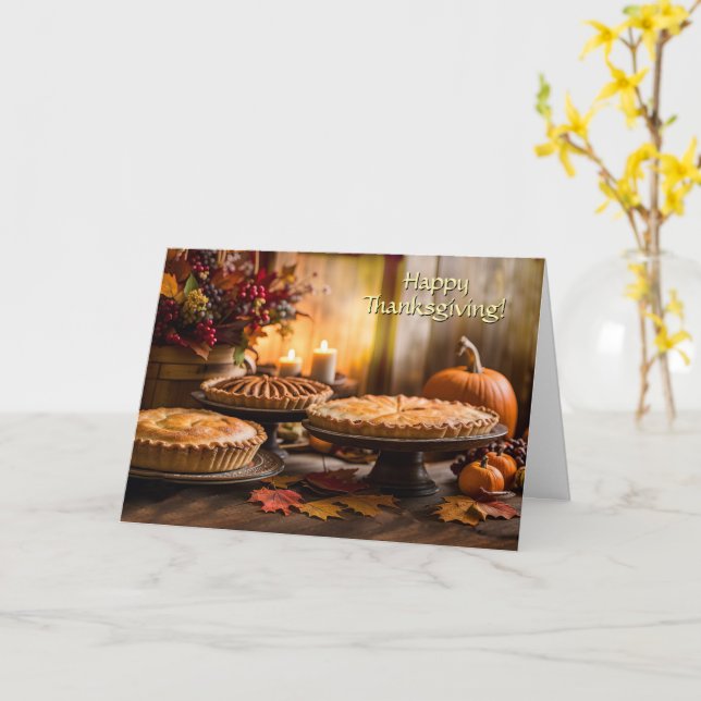 Zum Erntedankfest Desserts und Pies Karte (Gelbe Blume)