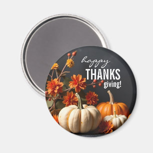 Zum Erntedankfest Orange Pumpkin Blume Magnet