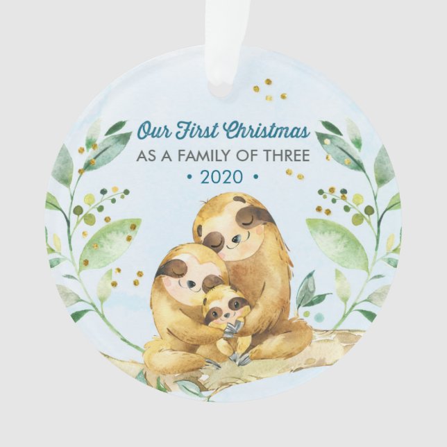 Zum ersten Mal als Familie von 3 Jahren Ornament (Vorderseite)