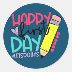 Zum ersten Mal begrüßen wir Sie Runder Aufkleber
