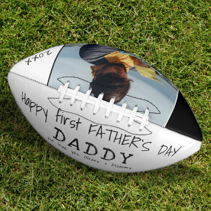 Zum ersten Mal Papa Day Daddy Vater Foto Football