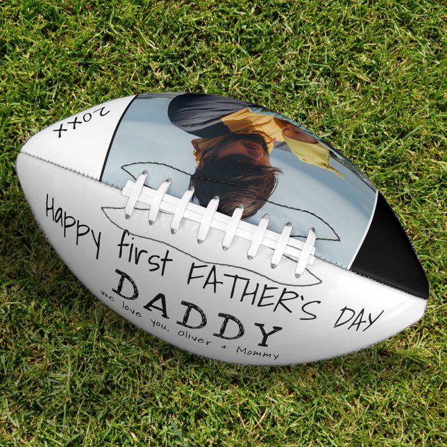 Zum ersten Mal Papa Day Daddy Vater Foto Football (Von Creator hochgeladen)