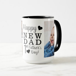 Zum ersten Mal Vater's Day New Dad 5 Foto Collage Tasse