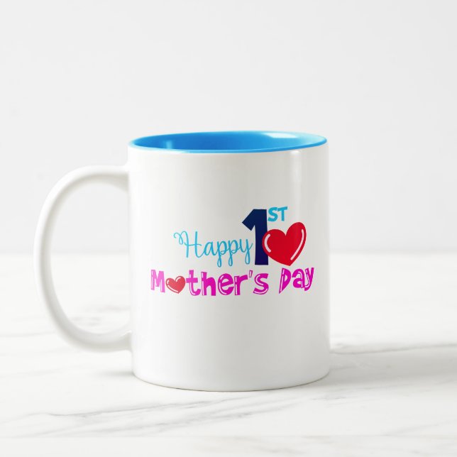 Zum ersten Muttertag Zweifarbige Tasse (Links)