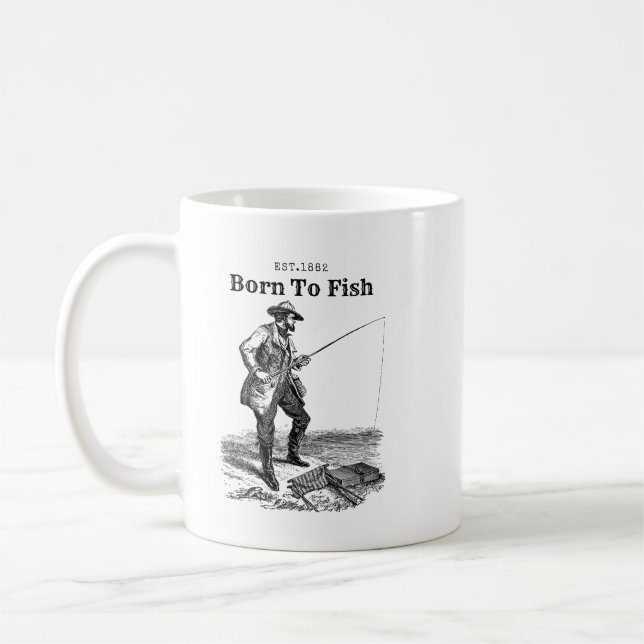 Zum Fischen geboren Kaffeetasse (Links)
