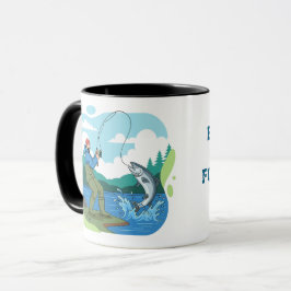 Zum Fischen geboren, zum Arbeiten gezwungen Lustig Tasse