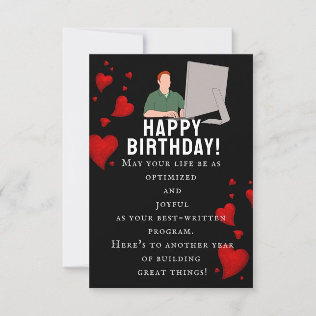 Zum Geburtstag eines genialen Software-Ingenieurs Karte (Vorderseite)