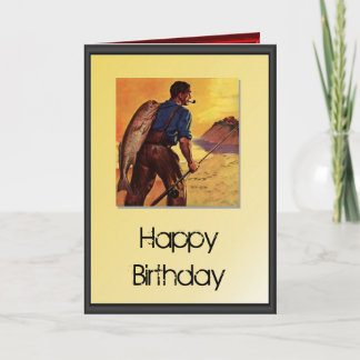 Zum Geburtstag glücklich - Angeln Karte