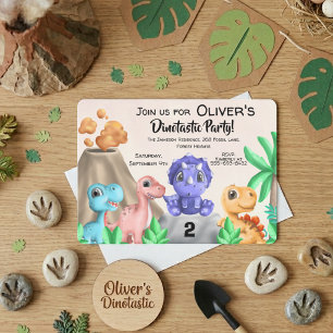 Zum Geburtstag niedlicher Babydinosaurier Einladung